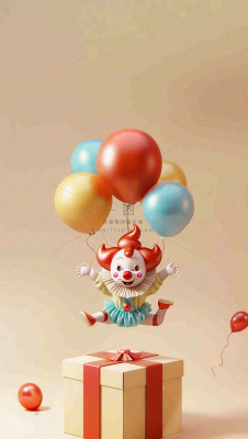 卡通插画马戏团小丑搞怪娱乐快乐表演愚人节插画背景