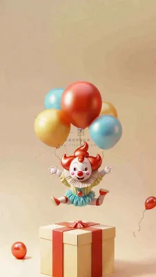 卡通插画马戏团小丑搞怪娱乐快乐表演愚人节插画背景