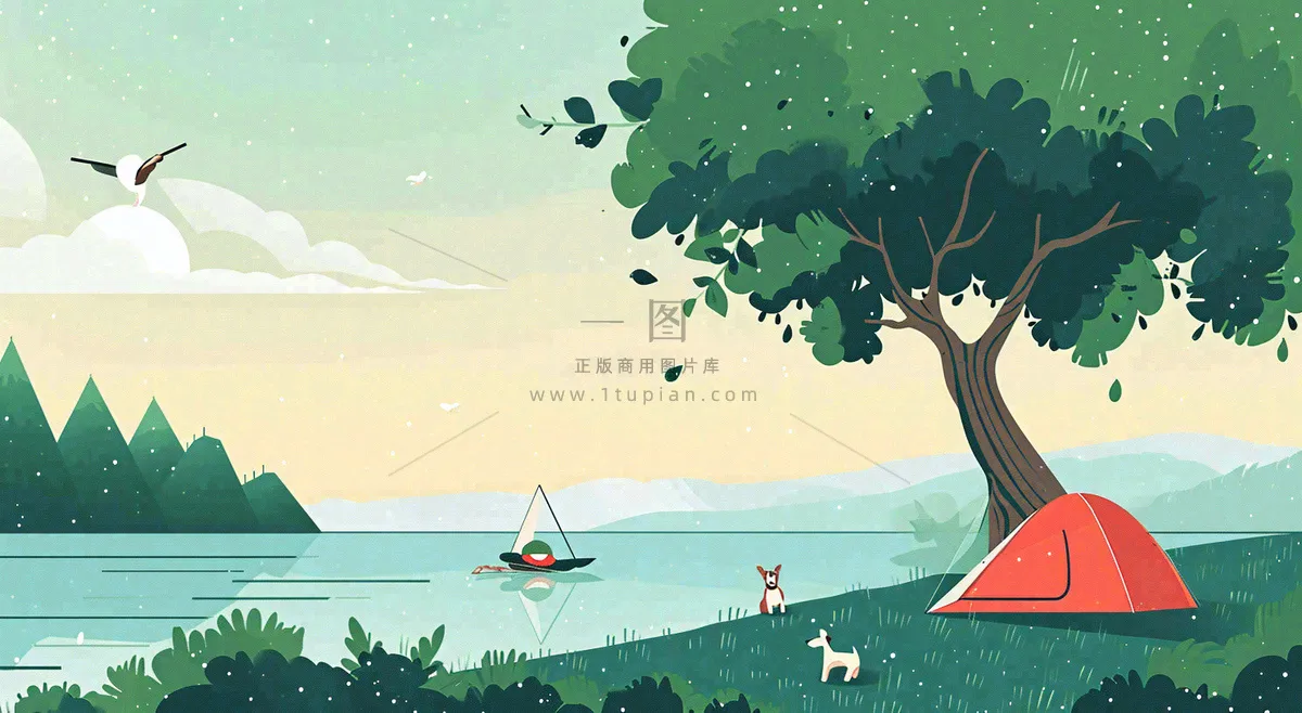 郊外旅行郊游草地露营玩耍,春天春游野营