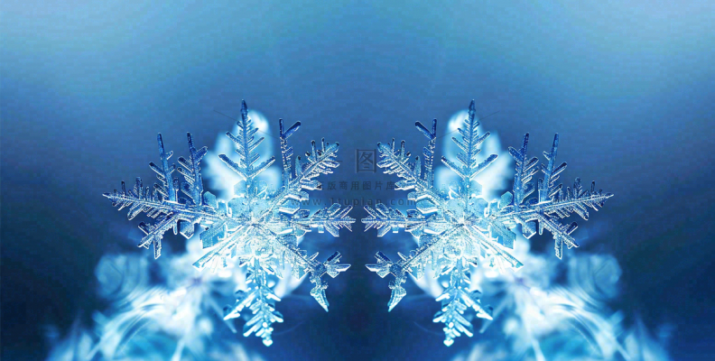 冬季雪花水晶蓝色寒冷小寒大寒大雪摄影图 冬季雪花水晶蓝色寒冷小寒大寒大雪摄影图
