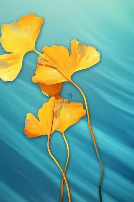 简约大气渐变落叶黄色秋叶背景 简约大气渐变落叶黄色秋叶背景