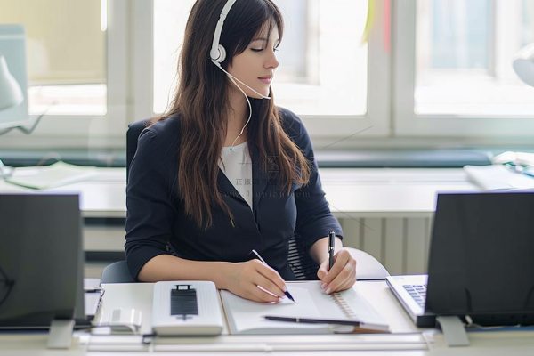 商务客服职业女性摄影图