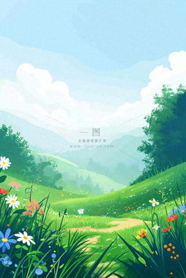 春天野外绿草繁花阳光明媚立春，春分，野外郊游，踏青，春游