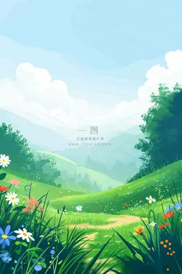 春天野外绿草繁花阳光明媚立春，春分，野外郊游，踏青，春游