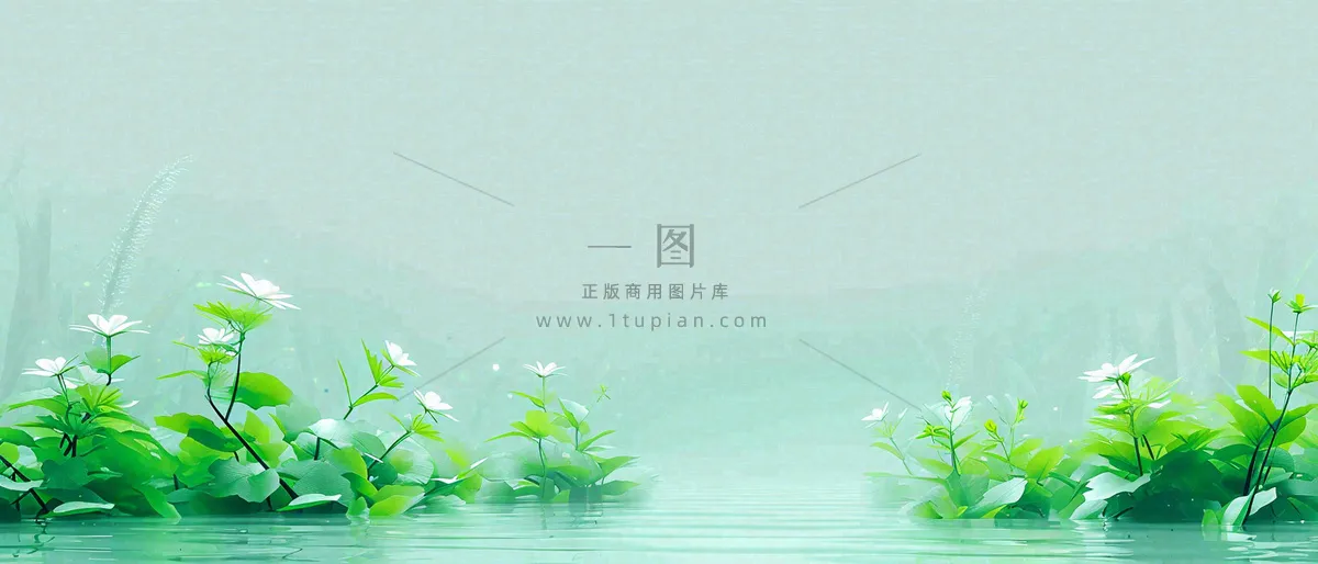 春天河面湖面花草意境古风，春分谷雨