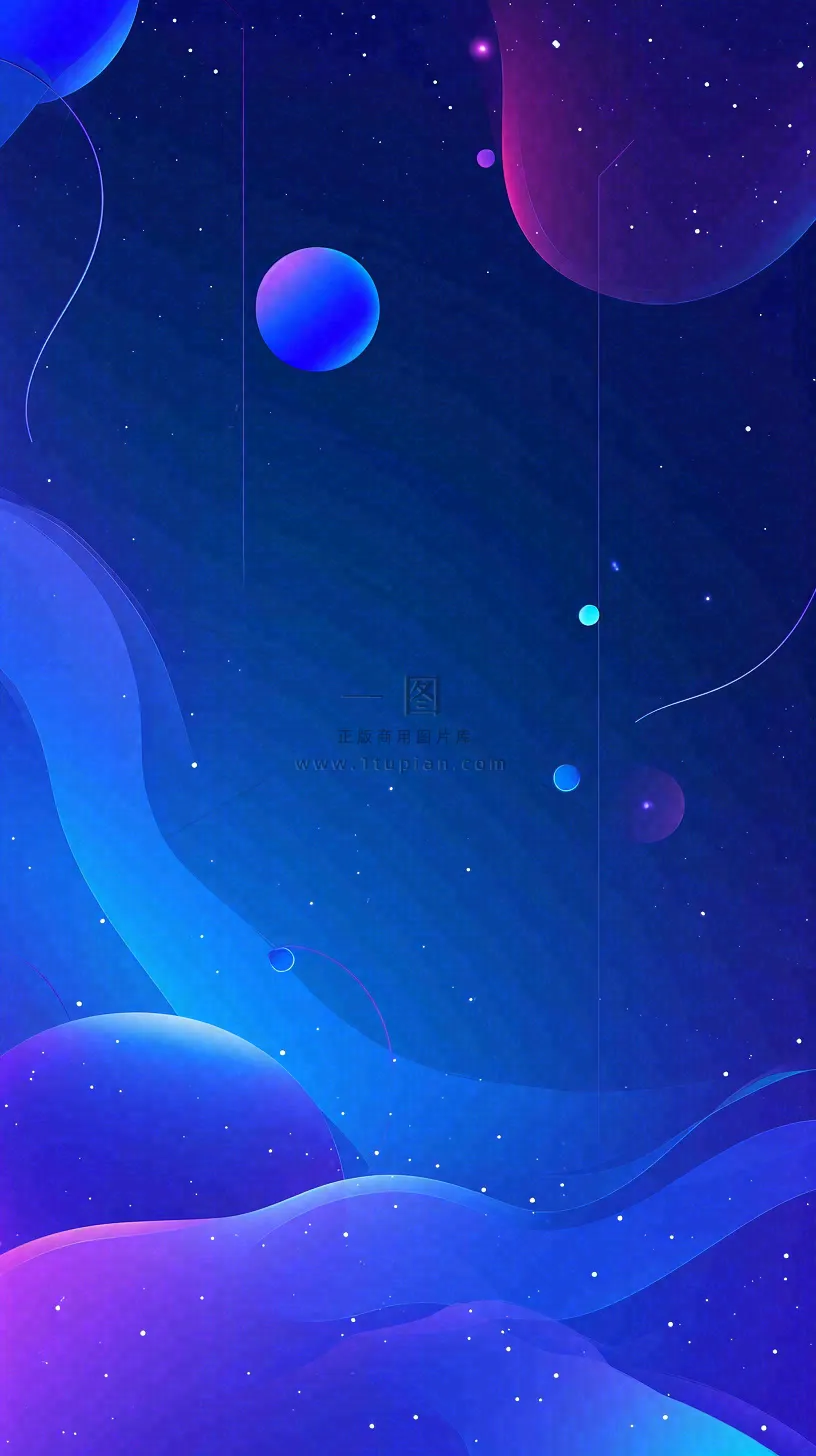 蓝紫色渐变星空科幻简约背景