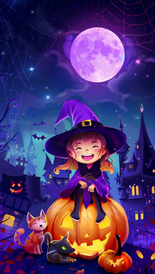 万圣节南瓜灯捣蛋恐怖背景