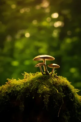 蘑菇树林简约背景