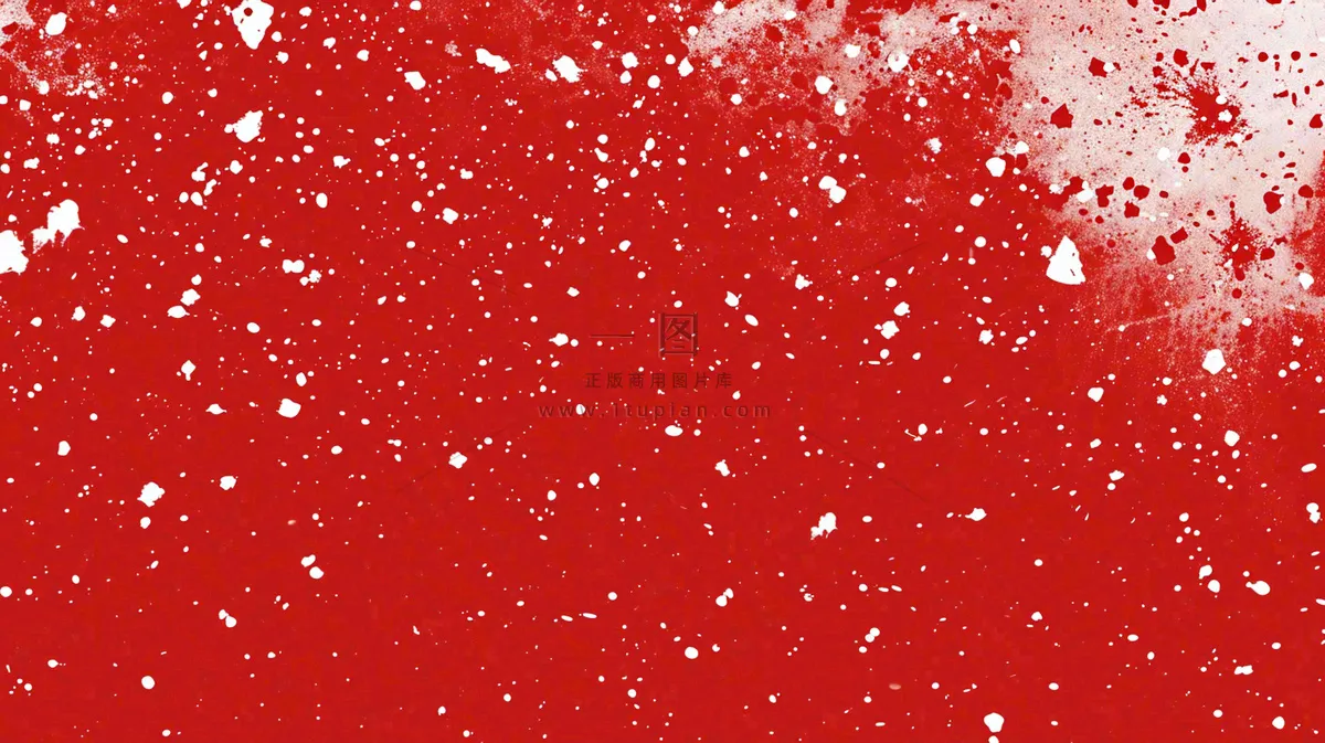 红色白点雪花背景,简约扁平