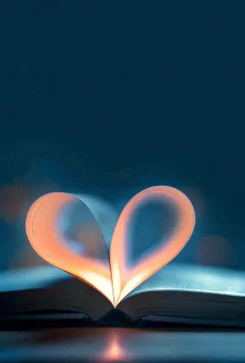 翻开的书本爱心形知识阅读教师节摄影图