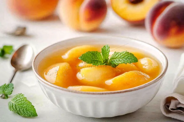 黄桃罐头水果美食饮品摄影图