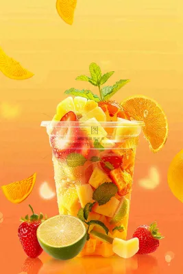夏日饮品饮料清凉背景