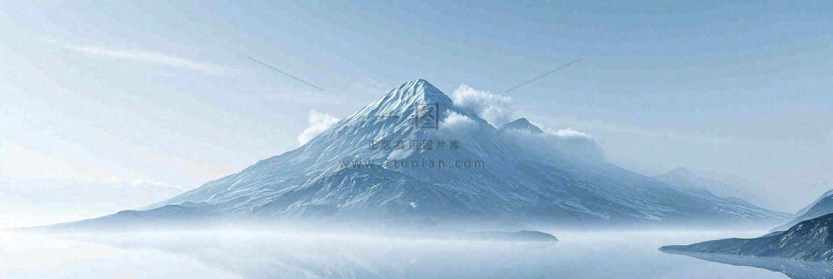 高山云层冰山雪山云雾意境，自然风景摄影图