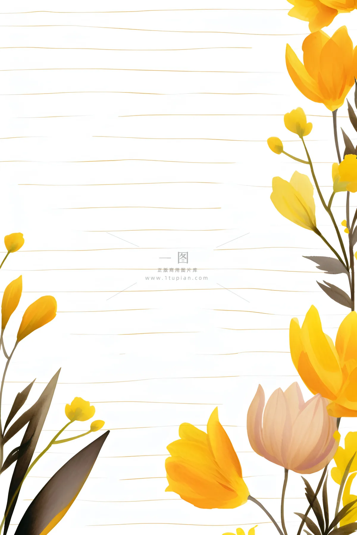 康乃馨黄色纸张笔唯美背景