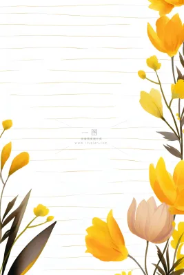 康乃馨黄色纸张笔唯美背景 康乃馨黄色纸张笔唯美背景