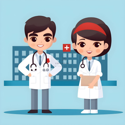 医生护士天使人物插画花海报素材背景