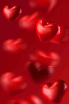 红色爱心浪漫情人节爱情七夕立体插画背景