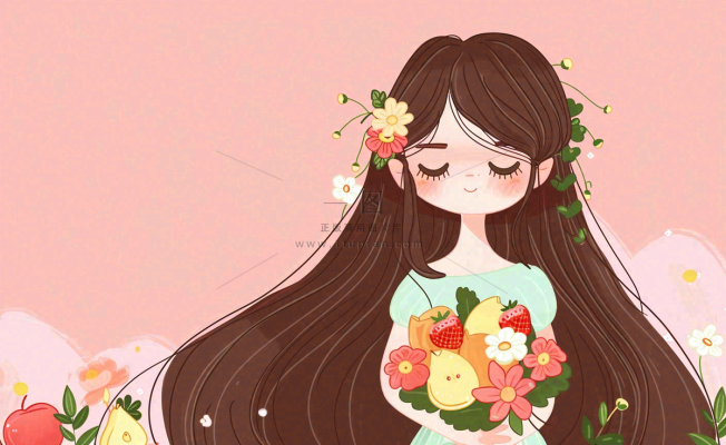 粉色ins时尚女生节绿植女神节妇女节小清新插画背景 粉色ins时尚女生节绿植女神节妇女节小清新插画背景