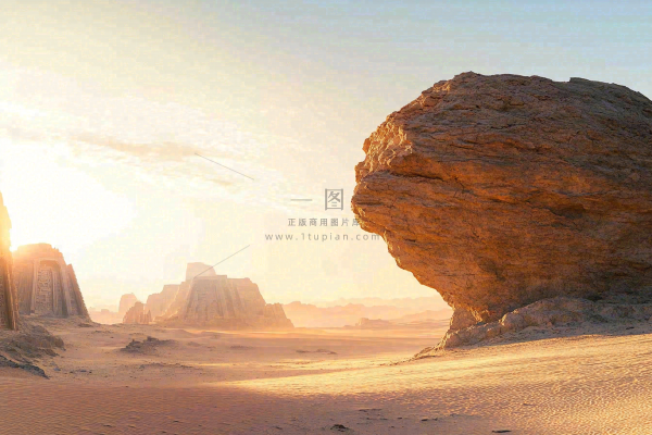 沙漠敦煌雅丹地貌黄土沙丘大漠风光摄影图