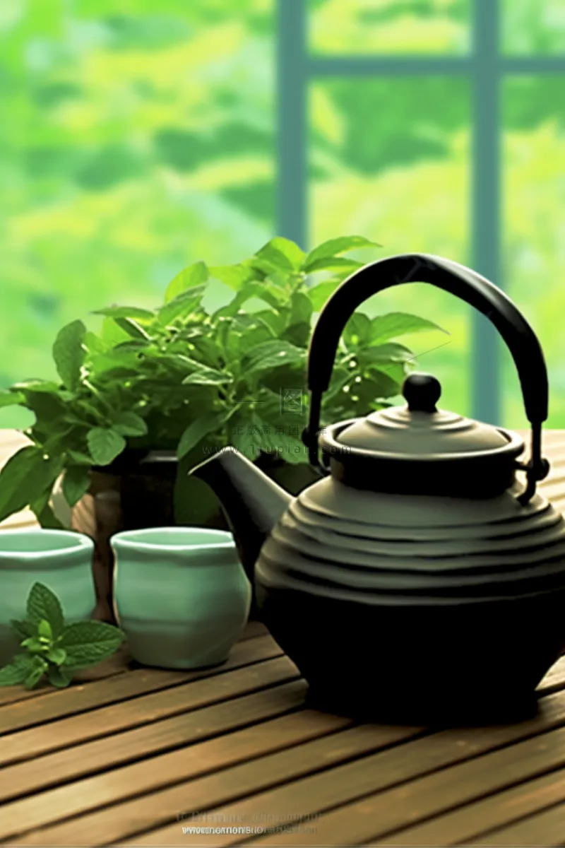 茶壶植物自然意境背景