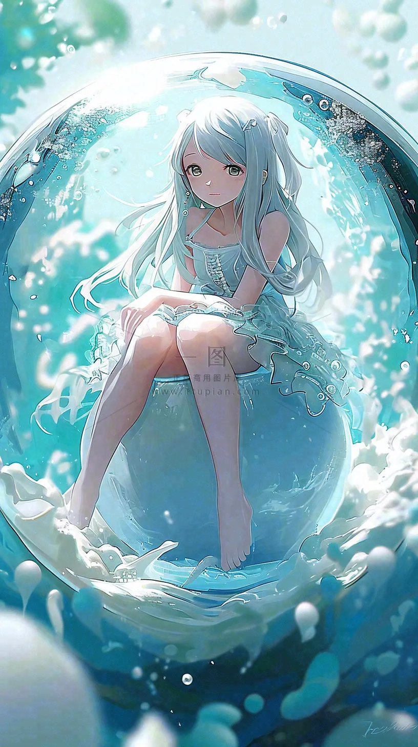 少女动漫水滴女孩插画漫画