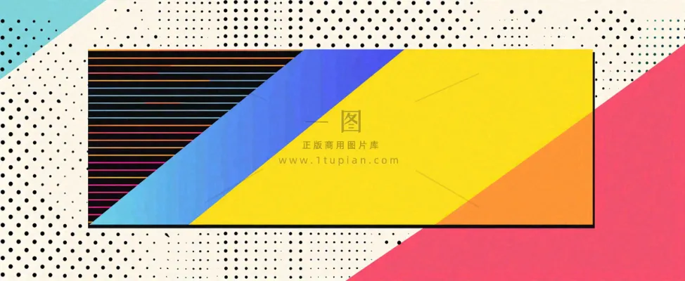 彩色涂鸦墙矩形形状点线面，高饱和色彩青春