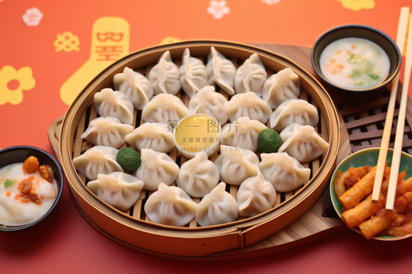 饺子包饺子新年团聚吃饺子美食摄影图