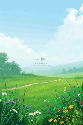 春天野外绿草繁花阳光明媚立春，春分，野外郊游，踏青，春游