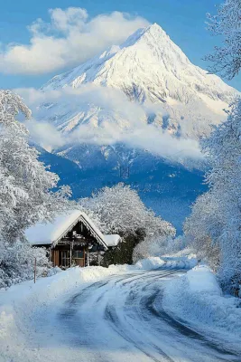 高原高山雪山风光风景摄影图