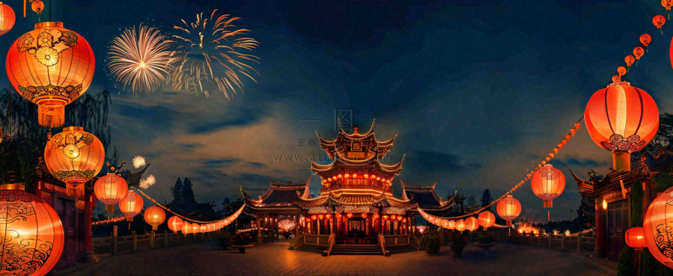 新年节日京城灯火灯笼烟花爆竹盛世国风小年除夕元宵节插画背景 新年节日京城灯火灯笼烟花爆竹盛世国风小年除夕元宵节插画背景