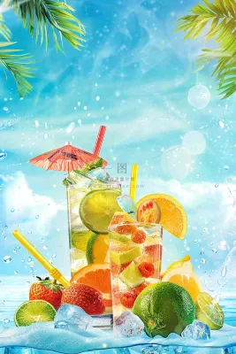 夏日饮品饮料清凉背景 夏日饮品饮料清凉背景