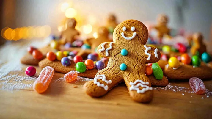 糖果姜饼人圣诞摄影图 糖果姜饼人圣诞摄影图