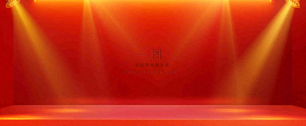 红色渐变灯光舞台质感背景