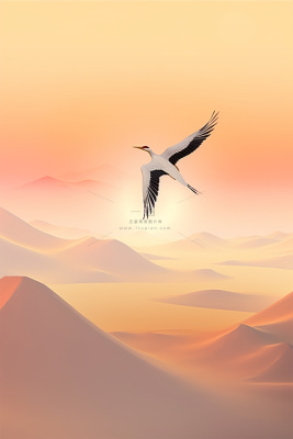 传统黄昏山脉渐变意境海报背景