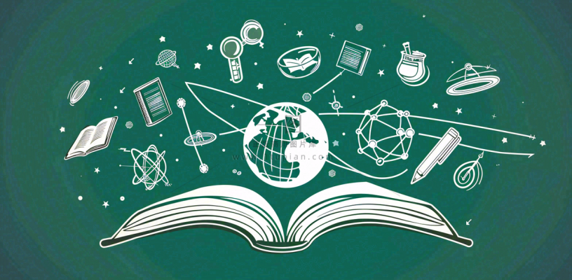 书本知识海洋遨游绿色黑板世界读书日创意插画背景 书本知识海洋遨游绿色黑板世界读书日创意插画背景