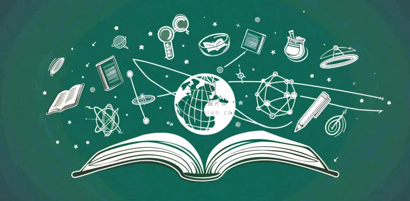 书本知识海洋遨游绿色黑板世界读书日创意插画背景 书本知识海洋遨游绿色黑板世界读书日创意插画背景