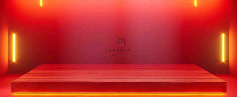 红色渐变灯光舞台质感背景