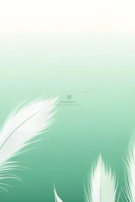 清新大气绿色芦苇羽毛背景