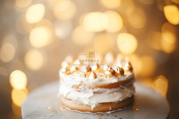 蛋糕生日甜点光圈光影氛围摄影图