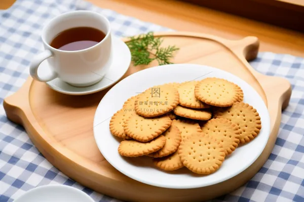 营养早餐日式小圆饼喝茶摄影图