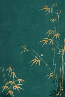 端午佳节竹子插画中国风绿色清雅静背景 端午佳节竹子插画中国风绿色清雅静背景