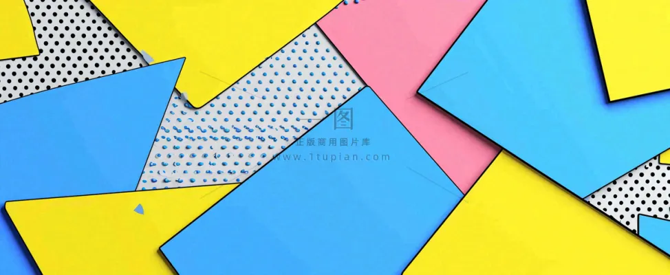 彩色涂鸦墙矩形形状点线面，高饱和色彩青春