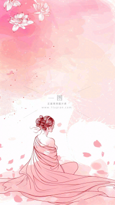 粉色花瓣女神节妇女节女生节插画浪漫背景