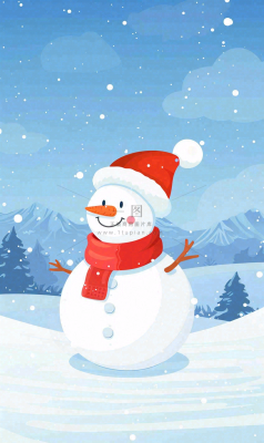 冬天白雪覆盖寒冷唯美雪景小寒插画背景 冬天白雪覆盖寒冷唯美雪景小寒插画背景