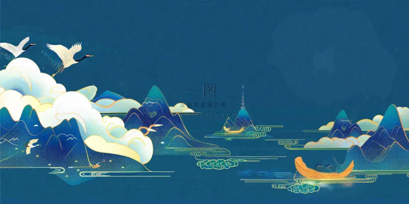 秋天插画风景处暑背景 秋天插画风景处暑背景