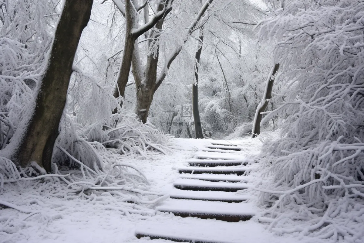 冬天大雪雪花雾凇摄影图
