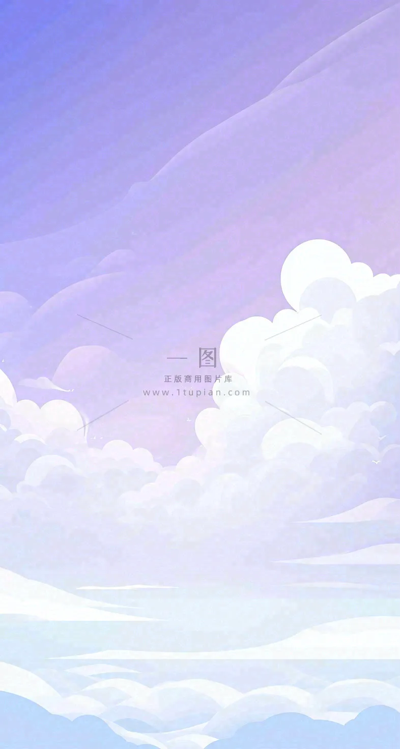 蓝紫色天空白云清新浪漫落日海上倒影