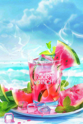 夏日冰镇饮料西瓜解暑小暑大暑摄影图