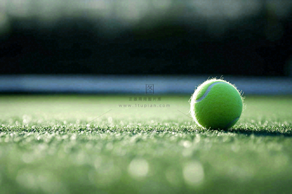 网球馆草地上的网球摄影图
