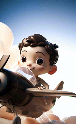 卡通飞行男孩少年可爱儿童节日,玩耍乐趣玩具 卡通飞行男孩少年可爱儿童节日,玩耍乐趣玩具